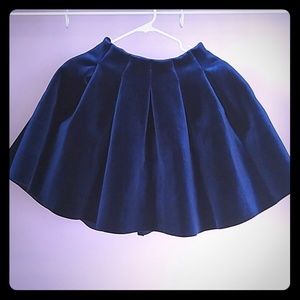 Velvet Pleated Mini Skirt